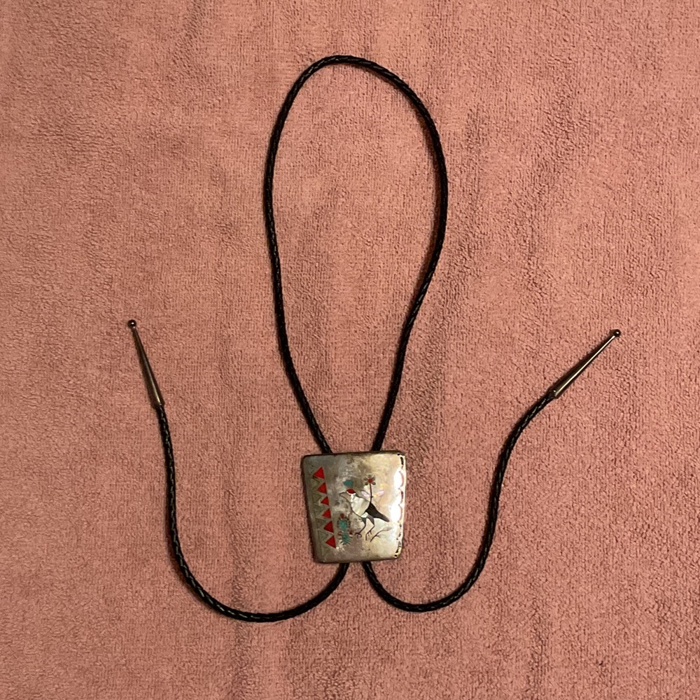925 Sterling Silver and Black Bolo Tie